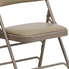 Flash Furniture HERCULES Series Curved Triple Braced & Double Hinged Beige Vinyl Metal Folding Chair-Curved Triple Braced and Double Hinged Frame