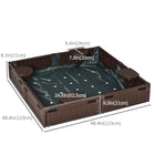 Outsunny - Bac à sable carré d'extérieur pour enfants avec auvent et revêtement en tissu - 123 x 123 cm - Marron-Fabriqué en HDPE robuste, il ne se fissurera pas et ne se décolorera pas après une utilisation à long terme 