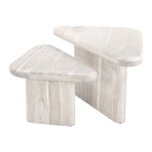 Zuo Navidic Coffee Table - Whitewashed - Set of 2-Bleached Acacia Wood triangular shape tabletop