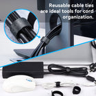 ShoppingAll Under Desk Cable Organizer Tray Wire Management Rack with 10 Cable Ties - Black - 2 Pack-7
