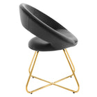 Modway Nouvelle Performance Velvet Dining Chair - Gold/Charcoal - 2 Pack-Sturdy Gold Metal Frame