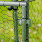 PawHut Large Galvanized Walk-In Chicken Run - 119" x 42" x 68" - Silver-Use the chicken house cover to keep your feathered friends away from the elements 