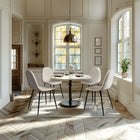 FurnitureR - Chaise de Salle à Manger en Tissu, Ivoire Beige- Lot de 4-Sièges confortables : Chaque chaise dispose d'un siège et d'un dossier rembourrés, assurant un confort pendant les longues sessions de repas ou les réunions.
