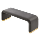 Modway Koda Performance Velvet Waterfall Long Bench - Brass/Storm Grey-Assembly Required