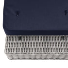 Modway - Conway Terrasse extérieure Rotin en osier Ottoman in Marine gris clair-Capacité de poids de l’ottoman : 300 lbs.
