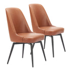 Zuo Keppel Swivel Dining Chair - Brown - Set of 2-Assembly required
