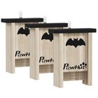 PawHut Wooden Bat Boxes Houses - 3 Pack-Set of three bat boxes, each featuring a bat pattern 