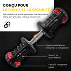 MotionGrey - Haltères ajustables 10 à 90 lb - Avec poignée haute résistance, banc d’entraînement, corde à sauter et barre en métal antidérapante-7