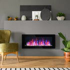 HOMCOM Wall Mounted Fireplace with LED Flame - Black-Two heat settings (750/1500W) provide efficient warmth for your entire room