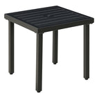 Outsunny Garden Patio Side Table with Umbrella Hole - Black-A sturdy steel frame ensures stability for daily use 