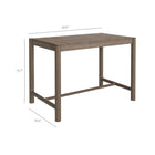 Modway Eleni 5-Piece Outdoor Teak Wood Bar Set - Weathered Grey Pebble-56 Inch Slatted Tabletop