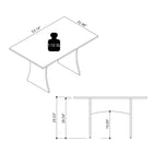 Manhattan Comfort Coney 53.14" Mid-Century Modern Dining Table - White-Central H Base with 19.09 in. Clearance