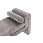 Manhattan Comfort - Banc moderne Concord 59" en tissu chenille - Colombe-Comprend 2 coussins traversins