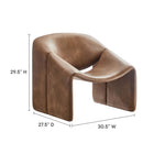Modway Vivi Vegan Leather Accent Chair - Brown-Vegan Leather Upholstery
