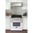Kucht - 30 po Série KDF Cuisinière Pro Style au gaz propane - Acier inoxydable/Blanc-Les grilles robustes en fonte permettent de déplacer facilement les casseroles entre les brûleurs sans avoir à les soulever