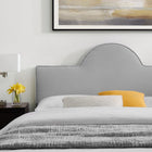 Modway Soleil Performance Velvet Full Bed - Light Grey-Reinforced Center Beam and Support Legs