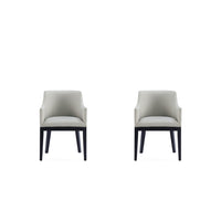 Manhattan Comfort - Lot de 2 fauteuils de salle à manger modernes Gansevoort 22,5 po en similicuir gris pierre-Fauteuil de salle à manger moderne pour salle à manger et usage de travail lot de 2