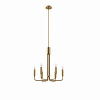 Modway - Rekindle 6-Lumière Lustre - Laiton en satin-Lustre à 6 lumières