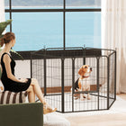 PawHut 6-Panel Foldable Dog Playpen with Door & Strap - 31.5" H-Constructed from rust-resistant steel for longevity
