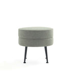 Manhattan Comfort Bailey 18.11" Mid-Century Modern Polyester Blend Upholstered Ottoman - Sage Green with Black Legs - 2 Pack-18.11" L x 23" W x 17.32" H
