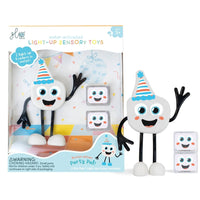 Glo Pals Light-Up Sensory Toy - Limited Edition Party Pal Character-Includes 2 Light-Up Cubes made from 100% recycled plastic