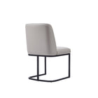 Manhattan Comfort - Chaise de salle à manger moderne Serena 60 cm en similicuir gris clair-Livré chez vous entièrement assemblé Aucun assemblage requis