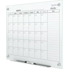 Quartet Infinity Magnetic Glass Dry-Erase Calendar Board - 36" x 24"-1-month calendar design is reusable month after month