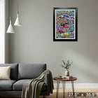 Auto Racing Collage by Michael Fishel - Framed Print - 27" x 35"-Ready to hang - arrives fully assembled
