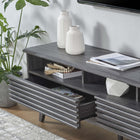 Modway Render 60" TV Stand - Charcoal-Two Full-Glide Drawers