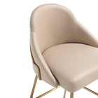 Manhattan Comfort - Gracie tabouret de bar moderne de 22" en similicuir, rembourré, beige et or, lot de 2-Dispose d’une mousse haute densité remplie pour plus de confort et de durabilité.