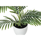 Monarch Specialties - Plante Artificielle - 28 po H - Palmier - Mis En Pot - Touche Réelle - Feuilles Vertes - Pot Blanc-Pas d'assemblage requis: dimensions du produit : 26 po L x 24 po L x 27,5 po H