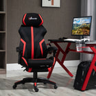 Vinsetto Mesh Task Recliner Office Chair with Lumbar Support - Red-Reclining back angle up to 135 degree with retractable footrest