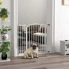 PawHut 31" H Dog Gate with Double Locking Door - White-Double locking system for extra security 