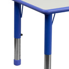 Flash Furniture – Table d’activités rectangulaire (21 x 37,75 po) en plastique, bleu (YU06036RECTBLBL)-Dessus gris stratifié avec 2 po d'épaisseur