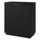 Hudson&Canal Mansfield 28"W Accent Cabinet - Black Grain-Top weight capacity is 45 lbs, middle shelf can support 25 lbs, while lower shelf hold 45 lbs