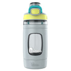Bubba - Bouteille d’eau pour enfants Flo bubba, 473 ml, large ouverture, manchon en silicone, couvercle à bouton-poussoir, pierre pâle/lumière vive/scuba-Couvercle 100 % antifuite lorsqu’il est fermé, avec un couvercle de bec verrouillable pour protéger contre la saleté et les impuretés