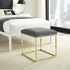 Modway Anticipate Ottoman - Gold/Grey-Gold Stainless Steel Base