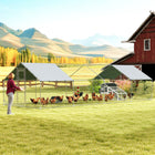 PawHut  Large Metal Chicken Coop with Cover - For 24-30 Chickens-Includes a hanging feeder and 4-tier perches for added comfort
