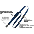 Beslayn - Cordon Sécurisé Ajustable à Tresse Plate Haute Résistance avec Clip ID en Plastique No Twist - Bleu Marine - Pack de 50-Largeur plate de 10 mm pour le confort et le style