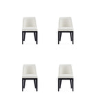 Manhattan Comfort - Lot de 4 chaises de salle à manger modernes Gansevoort 19 po en similicuir crème-Chaise de salle à manger moderne pour salle à manger et usage de bureau lot de 4