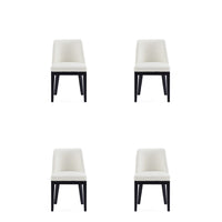 Manhattan Comfort - Lot de 4 chaises de salle à manger modernes Gansevoort 19 po en similicuir crème-Chaise de salle à manger moderne pour salle à manger et usage de bureau lot de 4