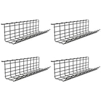 ShoppingAll - Organiseur de gestion de câbles sous le bureau - Plateau de câbles en métal robuste - Noir - Paquet de 4-PLATEAU LARGE ET SPACIEUX: L’espace de rangement large offre une tranquillité d’esprit en gardant vos câbles et multiprises hors de vue. Dégagez les fils en désordre sous votre table et améliorez votre efficacité avec un espace de travail bien organisé.