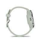 Garmin - Venu 3S - 41mm Lunette Silver en acier inoxydable avec boîtier vert sauge et bracelet en silicone vert sauge-Taille physique 41 x 41 x 12 mm; Convient aux poignets d'une circonférence de 110 à 175 mm