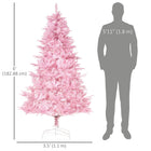 HOMCOM 6' Artificial Christmas Tree with Automatic Open - Pink-The branches will open automatically, saving your assembly time 
