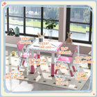 Qaba Toddlers Adjustable Height Table and Chair 3-Piece Set with Storage - Pink-Easy-to-clean table surface for effortless cleaning 
