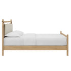 Modway Leni Full Size Wood Platform Bed Frame - Light Oak Heathered Ivory-No Box Spring Needed