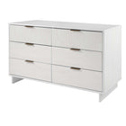 Manhattan Comfort Granville 55.04" Modern Double Wide Dresser - White-Recommended for up to 50 inch TV.
