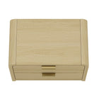 Manhattan Comfort Grace 28" Modern Nightstand - Natural Oak/Gold-17" L x 28" W x 20" H