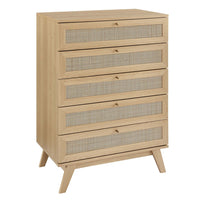 Modway Soma 5-Drawer Chest - Oak-Modern 5-Drawer Chest