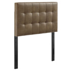 Modway Lily Vegan Leather Twin Size Headboard - Mushroom-Faux Leather Upholstery